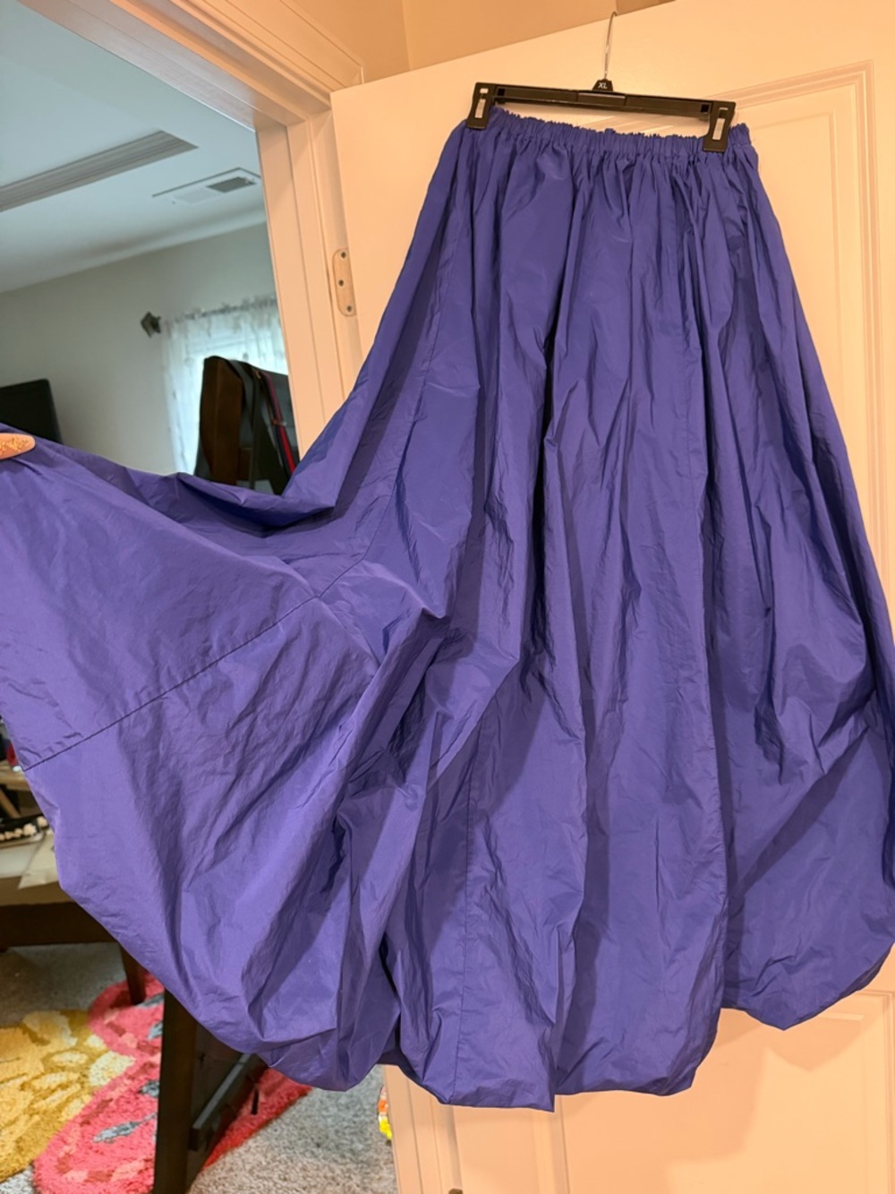 Anthropologie Maxi Shirt Blue Bubble Hem Vacay Preppy Boho Retro Small 🔥 - Picture 4 of 5
